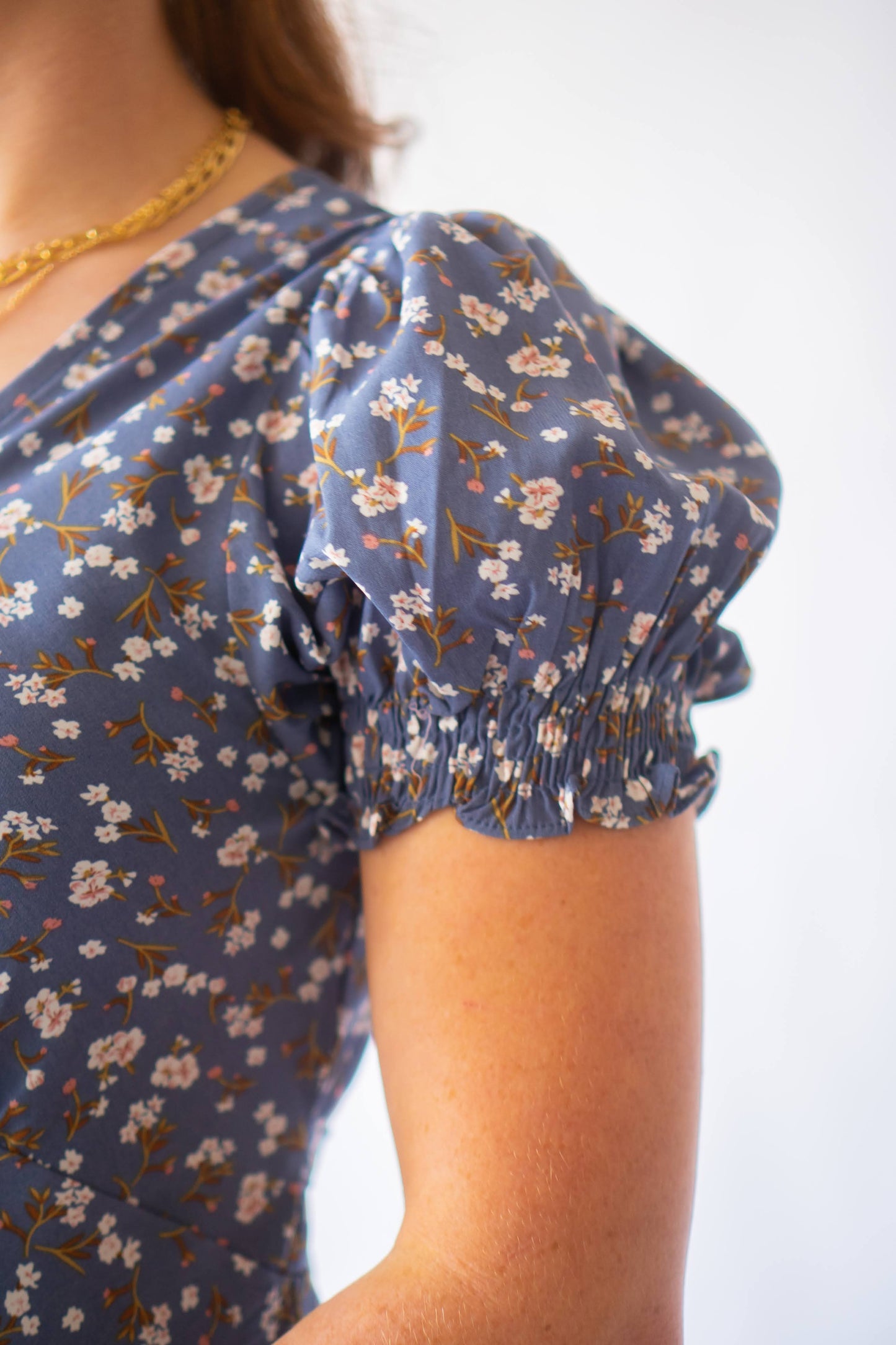 Camilla Garden Dress Puff Sleeve Detail