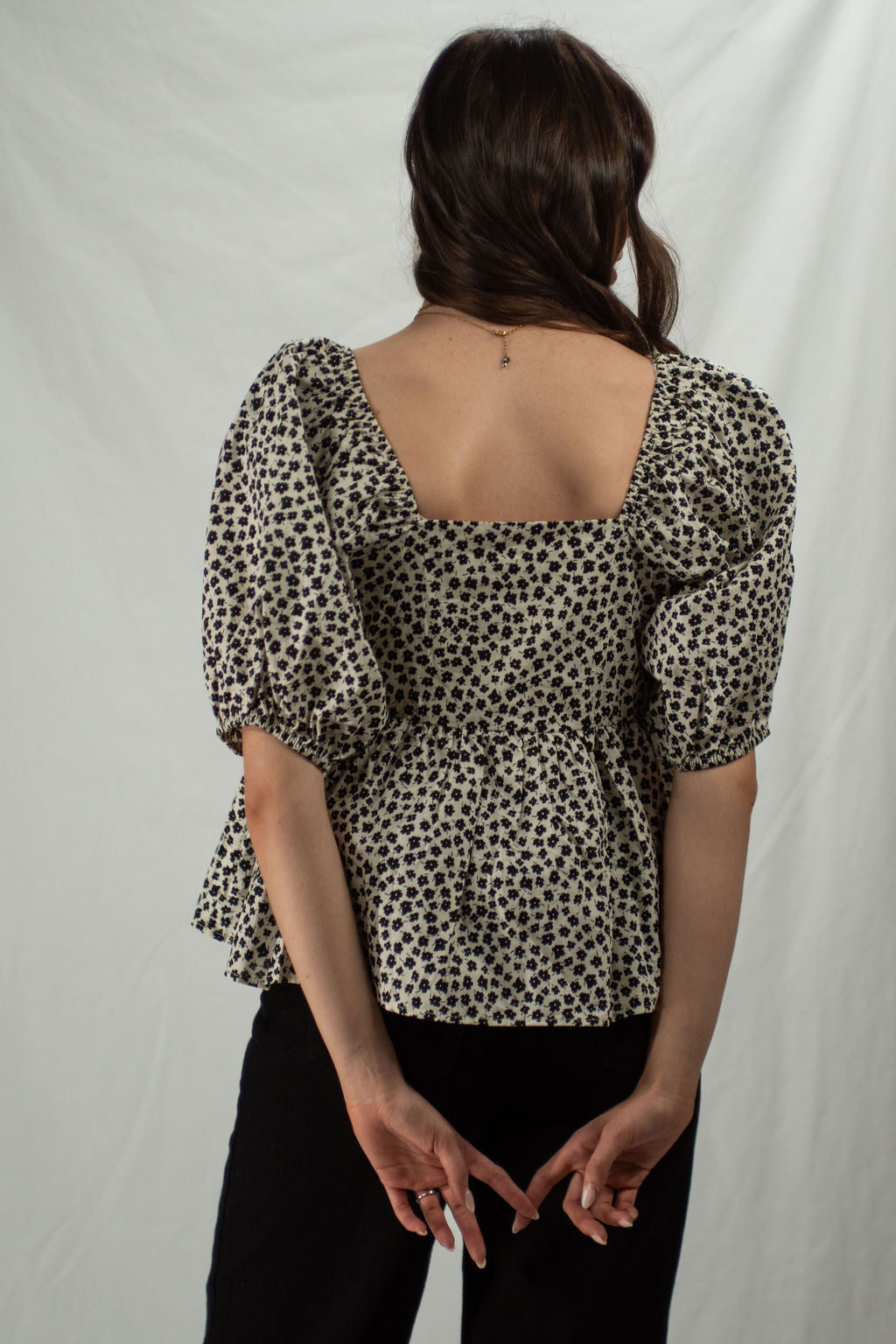 Ava Ditsy Floral Puff Sleeve Blouse
