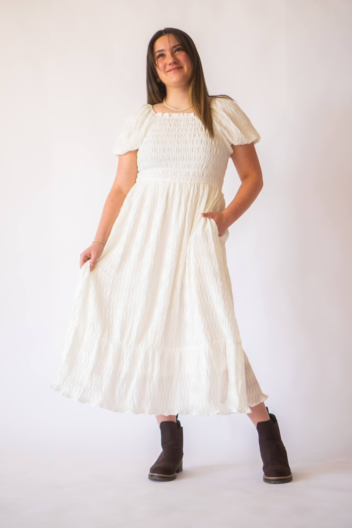 Eloise Puff Sleeve Smocked Dress