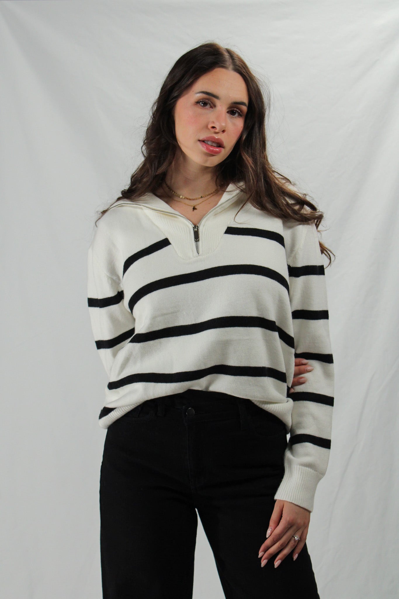 Jackie Nautical Zip Sweater