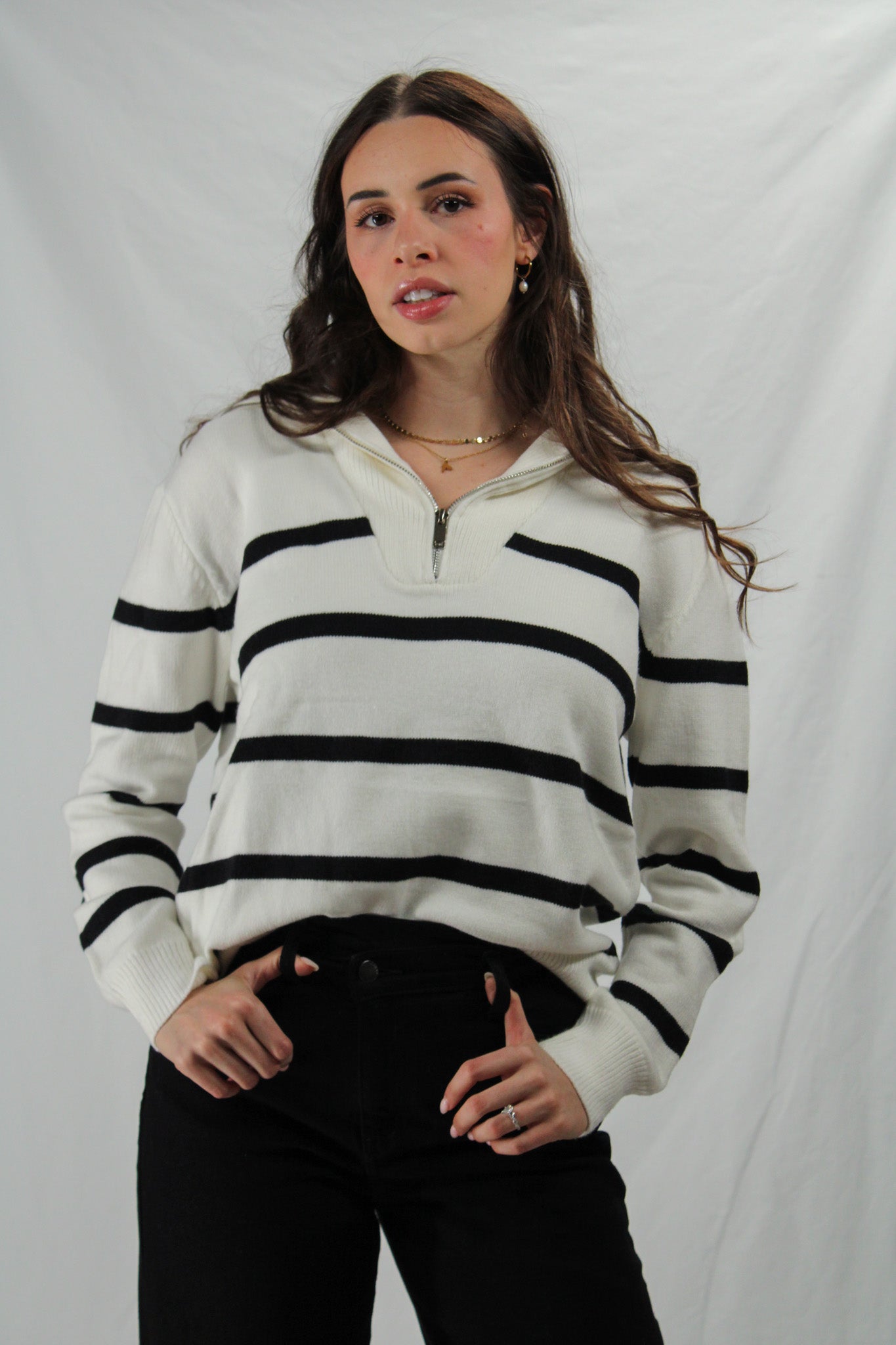 Jackie Nautical Zip Sweater