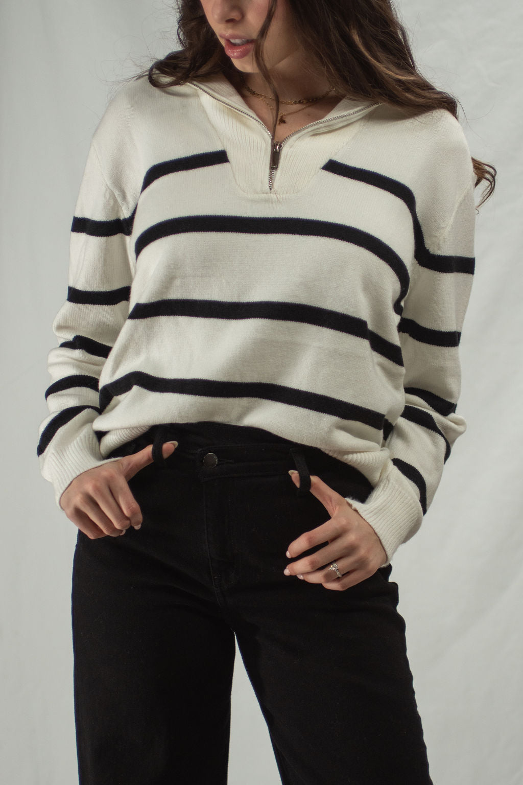 Jackie Nautical Zip Sweater
