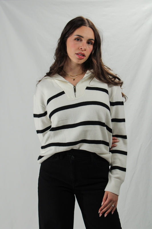 Jackie Nautical Zip Sweater
