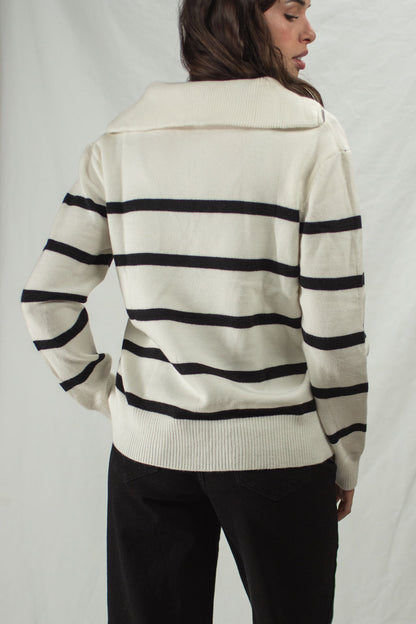 Jackie Nautical Zip Sweater